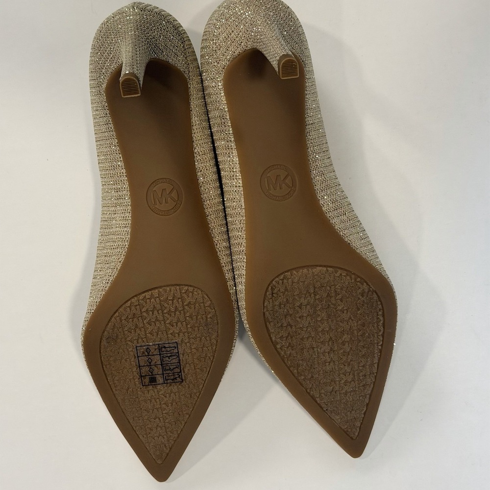 Michael Kors Size-8.5M Women's Alina Flex Pump Gold Glitter Chain Mesh Gold - Picture 6 of 10